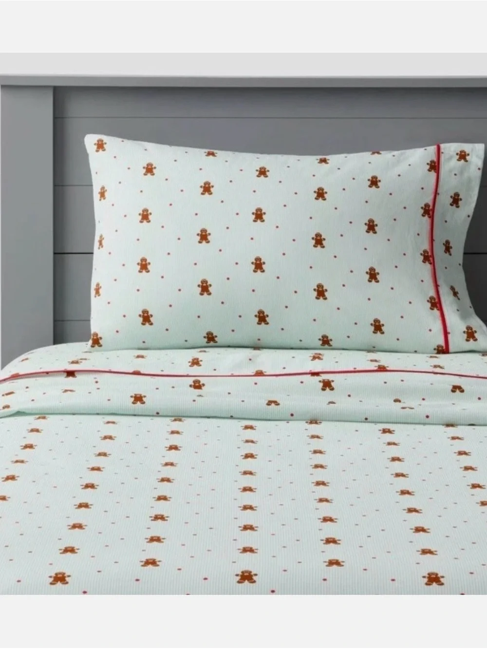 Gingerbread DREAMS Mint Pin Stripe Poka Dots FULL Sheets —  Festive Nostalgic